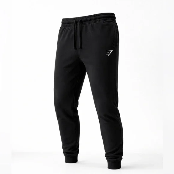 Gymshark EUC Black Tapered Joggers Athletic Fleece Sweatpants Menβs M Gym Fit - Picture 2 of 16